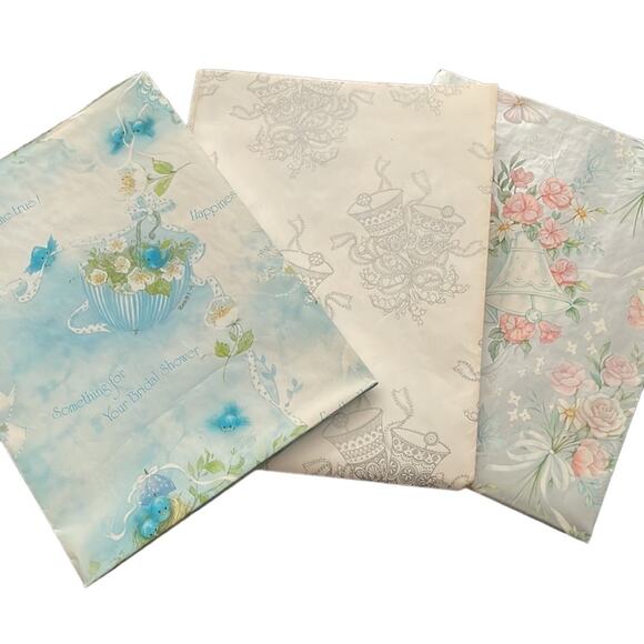 80s/90s gift wrap/tag lot. Care Bears, baby, wedding, bday, floral, Christmas - Picture 4 of 9